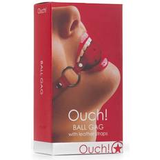 Knebel Ouch! Ball Gag With Leather Strap Red