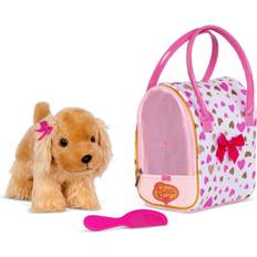 Pucci Dog in bag, gold & pink hearts (708365)