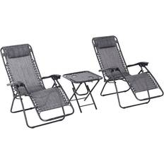 OutSunny 84B-271CG - Light Grey Reclining Chair