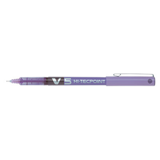 Pilot V5 Hi-Tecpoint Liquid Ink Rollerball Pen (Pack of 5 Paste Fine Purple