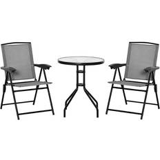 Grey Bistro Sets OutSunny 3 Piece Bistro Bistro Set, 1 Table incl. 2 Chairs