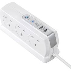 Usb extension Masterplug SRGDSU62PW SRGDSU62PW 6 Socket Extension Lead with 2 USB Ports