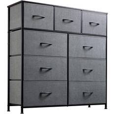 Black Chest of Drawers 9-Drawer Dresser Chest of Drawer 39.4x38.6"