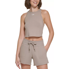 Calvin Klein Performance Racerback Crop Top - Moonrock