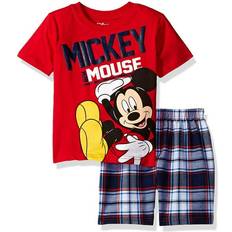 18-24M - Boys Other Sets Children's Clothing Disney Mickey Mouse Graphic T-shirt and Shorts Set - Red