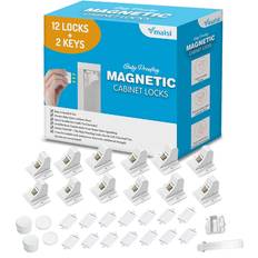 Cupboard & Drawer Locks Magnetic Cabinet Locks 12-pack