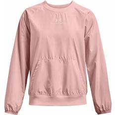 Under Armour Rush Woven Crew Sweatshirt - Pink/White