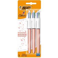 Bic Pack of Three 4-Colour Rose Gold Pens