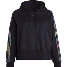adidas Women's Essentials Hoodie Plus Size - Black/Multicolor/Purple Met