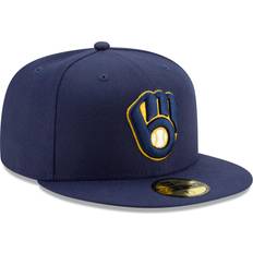 Blue Caps New Era Milwaukee Brewers Home Authentic Collection On-Field 59Fifty Fitted Hat Men - Navy