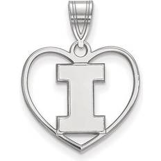 The Black Bow U. of Illinois Initial I Heart Pendant - Silver