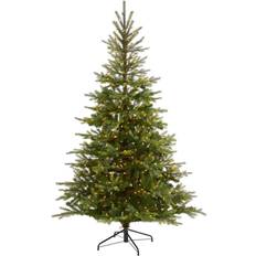 Interior Details Nearly Natural North Carolina Spruce Artificial with Lights and Bendable Branches, 84" Green Christmas Tree