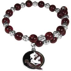 Red Bracelets Julian Bowen Florida State Seminoles 400 Degrees Beaded Bracelet - Silver/Red/Transparent