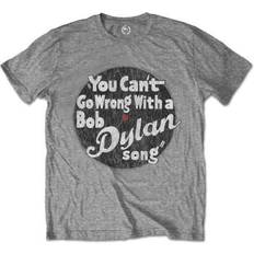 Bob Dylan Men's You Cant Go Wrong Short Sleeve T-Shirt, Grey