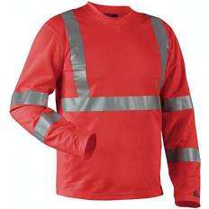 Hauts de travail Blåkläder T-Shirt Manches Longues Haute Visibilité Col V Anti-UV Anti-Odeur - Rouge