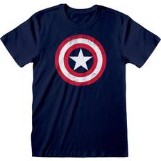 Captain america sköld Maskerad Marvel Captain America T-shirt för män med nödställd sköld