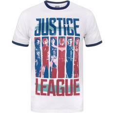 White strips Justice League Mens Character Strips Ringer T-Shirt (White)