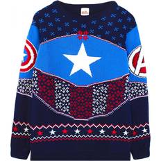 Captain america sköld Maskerad Marvel Captain America Unisex vuxen Sköld stickad jultröja för vuxna Blue/Navy/Red