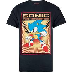 Sonic t shirt Sonic the Hedgehog Sonic The Hedgehog Mens Propaganda Poster T-Shirt (Black)