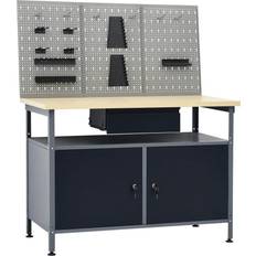 vidaXL Workbench with Three Wall Panels