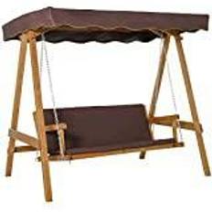 Garden bench seat cushions OutSunny 3 Seater Outdoor Garden Swing Chair W/ Canopy Removable Cushion Patio
