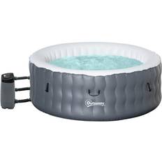 Jet System Inflatable Hot Tubs OutSunny Inflatable Hot Tub Bubble Spa Pool with Cover