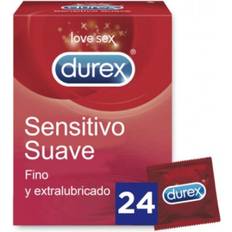 Rouge Préservatifs Durex Préservatifs Sensitive Soft 24 unités