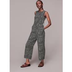 Whistles Josie Spotted Check Jumpsuit, Black/White