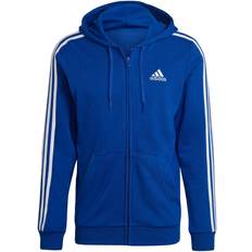 adidas Felpa Con Cappuccio Essentials French Terry 3-Bandes Full-Zip - Bleu