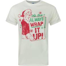 JUNK FOOD Mens alltid Wrap It Up Santa Claus T-Shirt Ivory/Green/Red