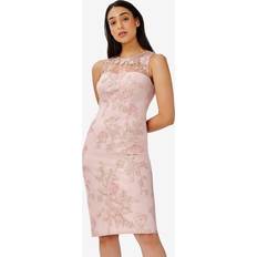 Adrianna Papell Gold Dresses Adrianna Papell Floral Embroidery Knee Length Dress, Rose/Gold