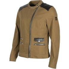 Beige - Giacca di pelle Giubbotti Helstons Canvas Cotton Leather Kraft Jacket - Brown