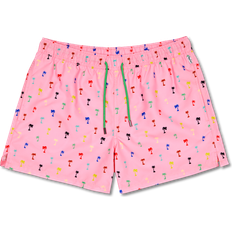 Elastaani/Lycra/Spandex - Mies Uimahousut Happy Socks Palm Swim Shorts - Medium Pink