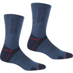 Red Socks Regatta Mens Blister Protection Ii Socks (pack Of 2) (black/electric Lime)