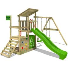 Fatmoose Wooden Climbing Frame FruityForest with Swing Set