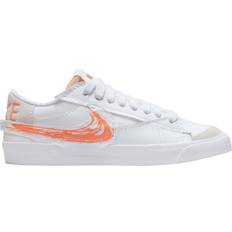 Nike Orange Sneakers Nike – Blazer Low '77 Jumbo – Vita och sneakers med låga skaft och ritad logga-Vit/a