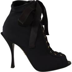 Dolce & Gabbana Laced Ankle Boots Dolce & Gabbana Stretch Short Ankle Boots - Black