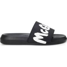 Alexander McQueen Herren Slides Alexander McQueen Graffiti - Black/White