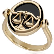 Gemondo Zodiac Onyx Libra Flip Ring in 18ct Plated