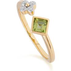 Peridot Rings Gemondo Contemporary Peridot & Diamond Open Ring in 9ct
