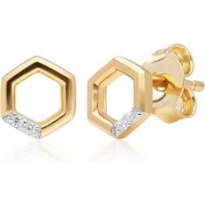 Gemondo Diamond Hexagon Stud Earrings in 9ct