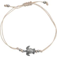 Turtle Anklet - Beige/Silver