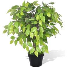 Madera Plantas Artificiales vidaXL Enana De Ficus En Maceta 60 cm Planta Artificial