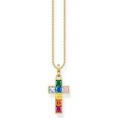 Thomas Sabo Glam & Soul Cross Necklace - Gold/Multicolour