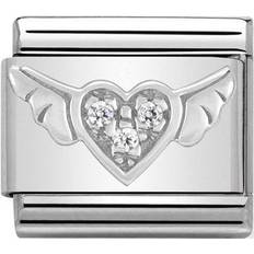 Nomination Classic Heart With Wings CZ Charm