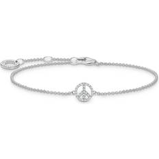 Thomas sabo peace Thomas Sabo Charm Club Peace Bracelet - Silver/Transparent