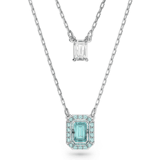 Swarovski Millenia Layered Necklace - Silver/Blue/Transparent