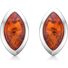 Orange Øreringe Støvring Design Ear Stud - Silver/Amber