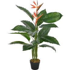 Rouge Plantes Artificielles vidaXL Strelitzia Avec Pot Rouge 100 cm Plante Artificielle