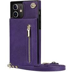 Apple iphone 12 lilla CaseOnline Zipper halskæde etui Apple iPhone 12 Lilla